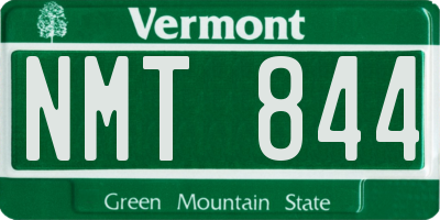 VT license plate NMT844