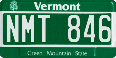 VT license plate NMT846