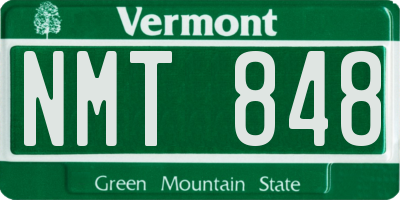 VT license plate NMT848