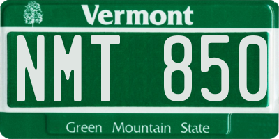 VT license plate NMT850