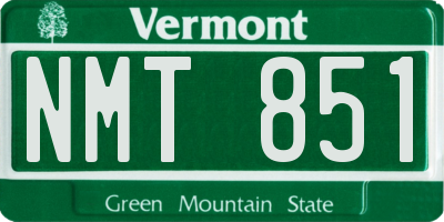 VT license plate NMT851