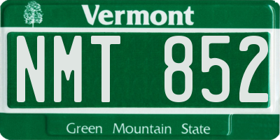 VT license plate NMT852