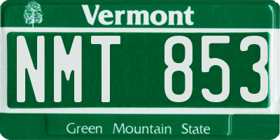 VT license plate NMT853