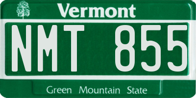 VT license plate NMT855
