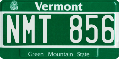 VT license plate NMT856
