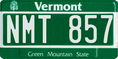 VT license plate NMT857