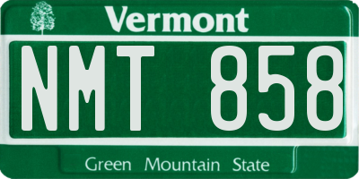 VT license plate NMT858