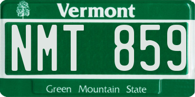 VT license plate NMT859