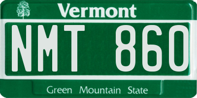 VT license plate NMT860