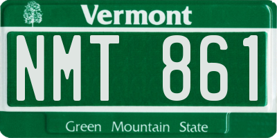 VT license plate NMT861
