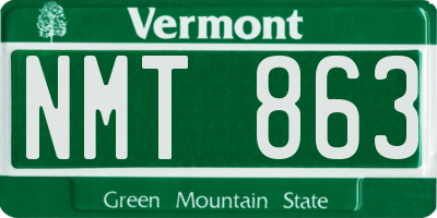 VT license plate NMT863