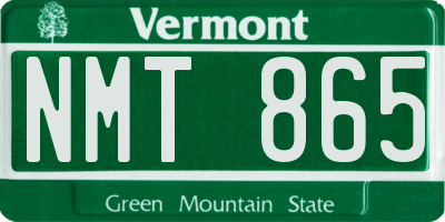 VT license plate NMT865