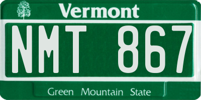 VT license plate NMT867