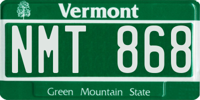 VT license plate NMT868