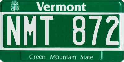 VT license plate NMT872