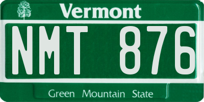 VT license plate NMT876