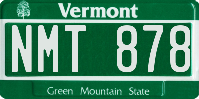 VT license plate NMT878
