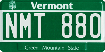 VT license plate NMT880