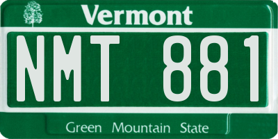 VT license plate NMT881