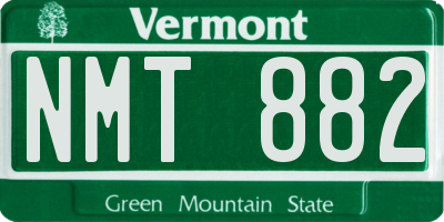VT license plate NMT882