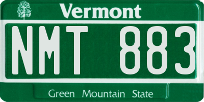 VT license plate NMT883