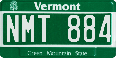 VT license plate NMT884