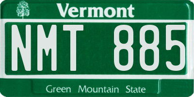 VT license plate NMT885