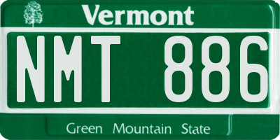 VT license plate NMT886