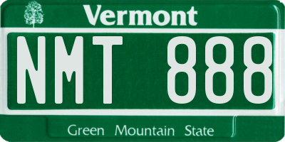 VT license plate NMT888