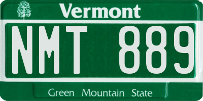 VT license plate NMT889