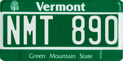 VT license plate NMT890