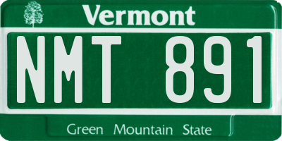 VT license plate NMT891