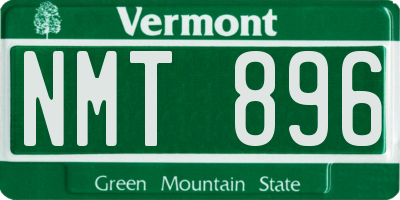 VT license plate NMT896
