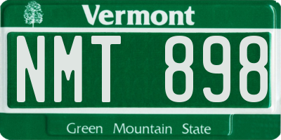 VT license plate NMT898