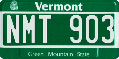 VT license plate NMT903