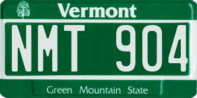 VT license plate NMT904