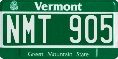 VT license plate NMT905