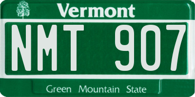 VT license plate NMT907