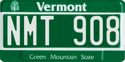VT license plate NMT908
