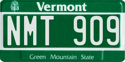 VT license plate NMT909