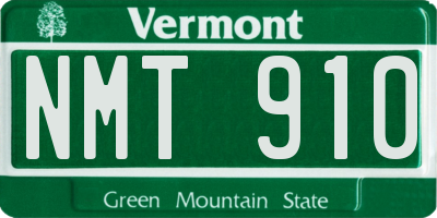 VT license plate NMT910