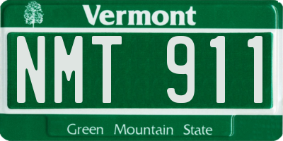 VT license plate NMT911