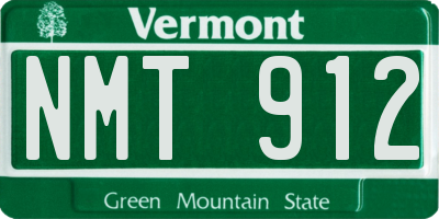 VT license plate NMT912