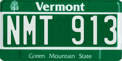 VT license plate NMT913