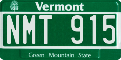 VT license plate NMT915