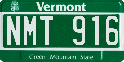 VT license plate NMT916