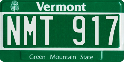 VT license plate NMT917