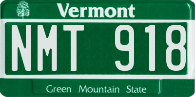 VT license plate NMT918