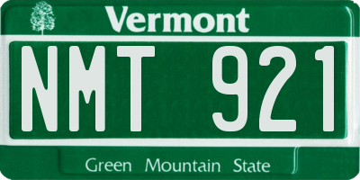 VT license plate NMT921