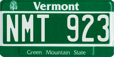 VT license plate NMT923